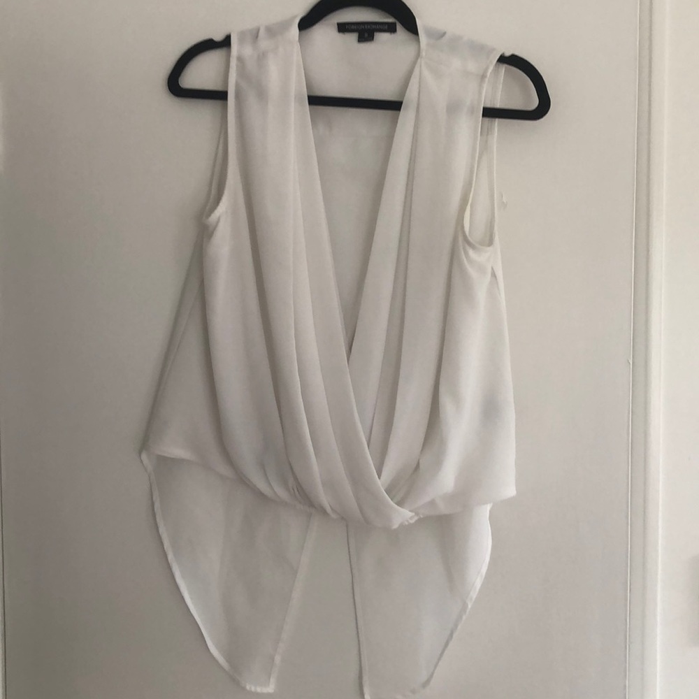 Plunge Neck Wrap Blouse